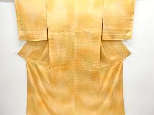 菊青海波模様織り出し暈し付け下げ色無地着物